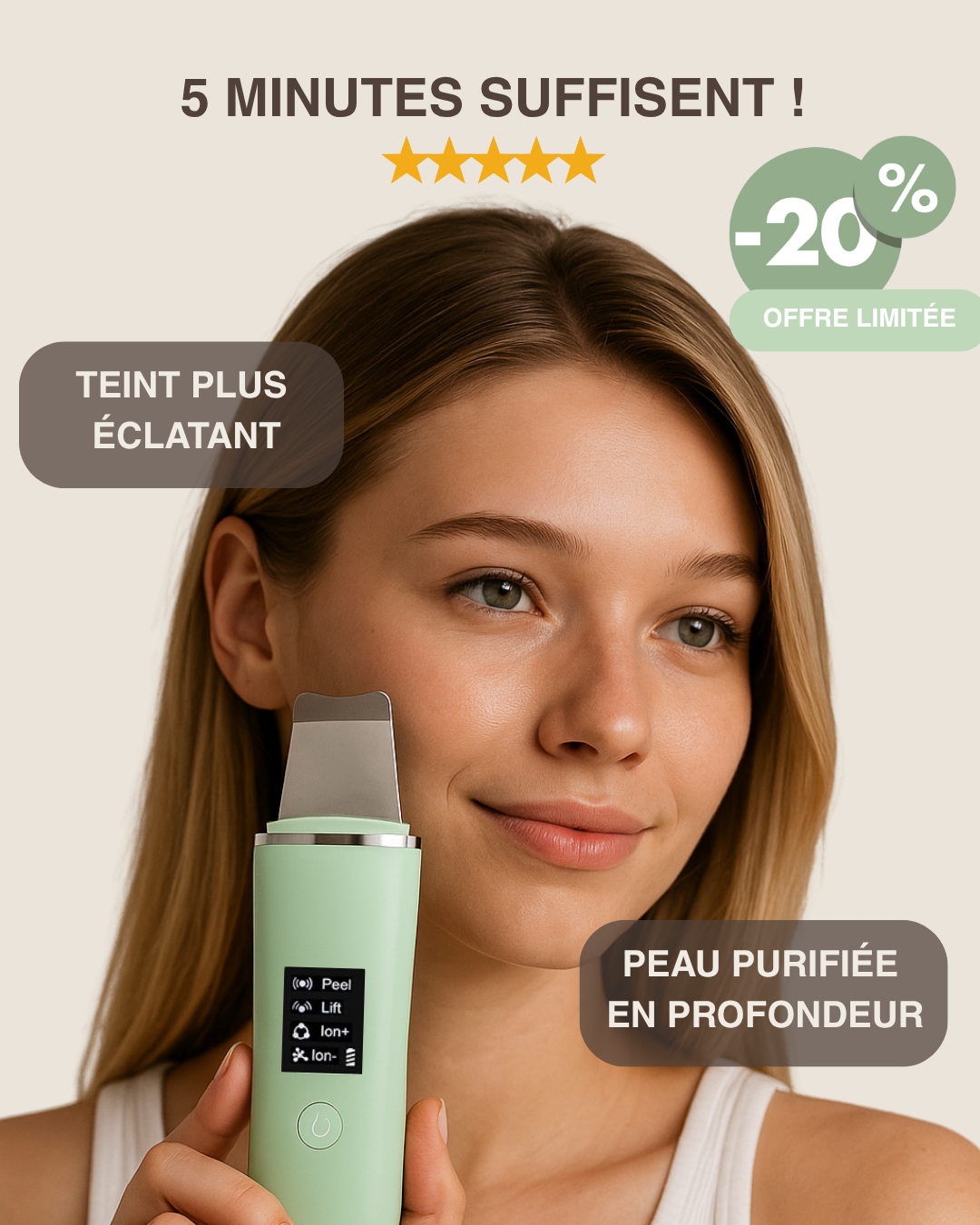 Épurateur de peau ultrasonique