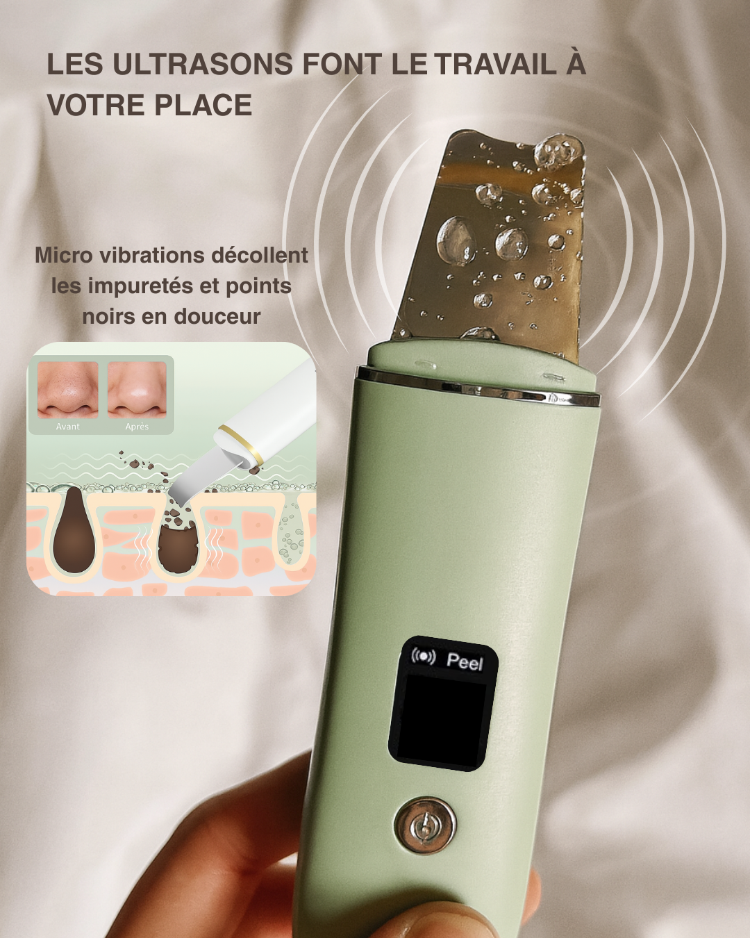 Épurateur de peau ultrasonique