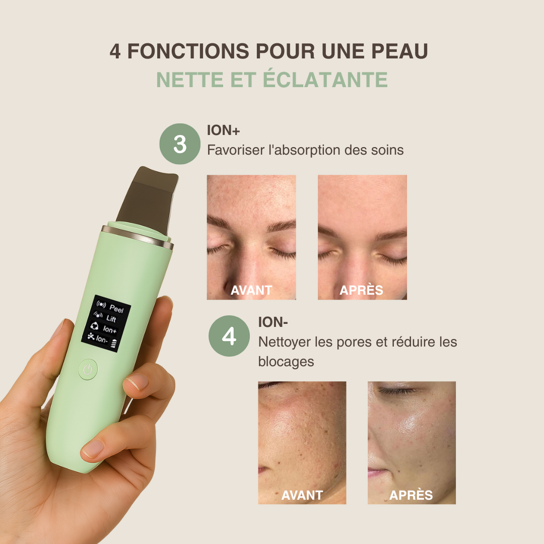 Épurateur de peau ultrasonique - 4 modes