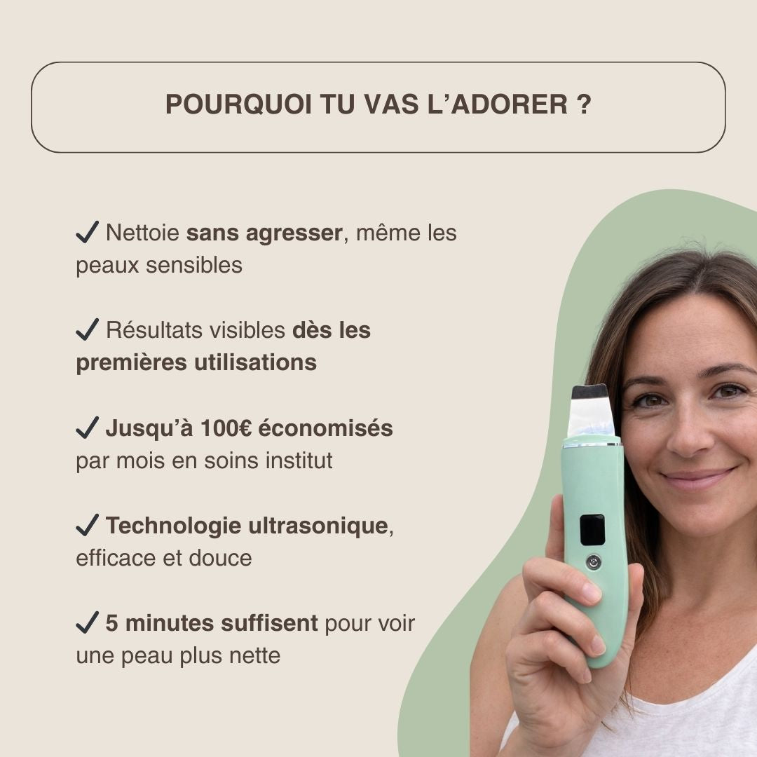 Épurateur de peau ultrasonique - 4 modes